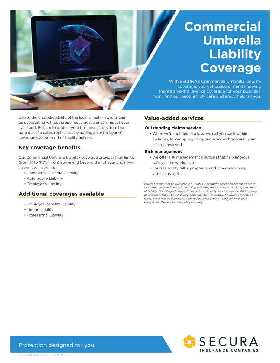 Commercial Umbrella Liability Coverage Sell Sheet